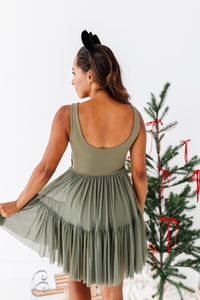 Holiday Snacks | (ADULT) Mesh GREEN DRESS