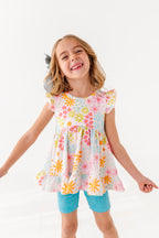 Summer Floral | Double Ruffle Peplum