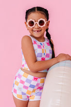 Load image into Gallery viewer, Confetti Check Bows | BOY SHORTS 2-PIECE