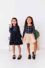Load image into Gallery viewer, Black Plaid | CROPPED Bow Back Long Sleeve Top