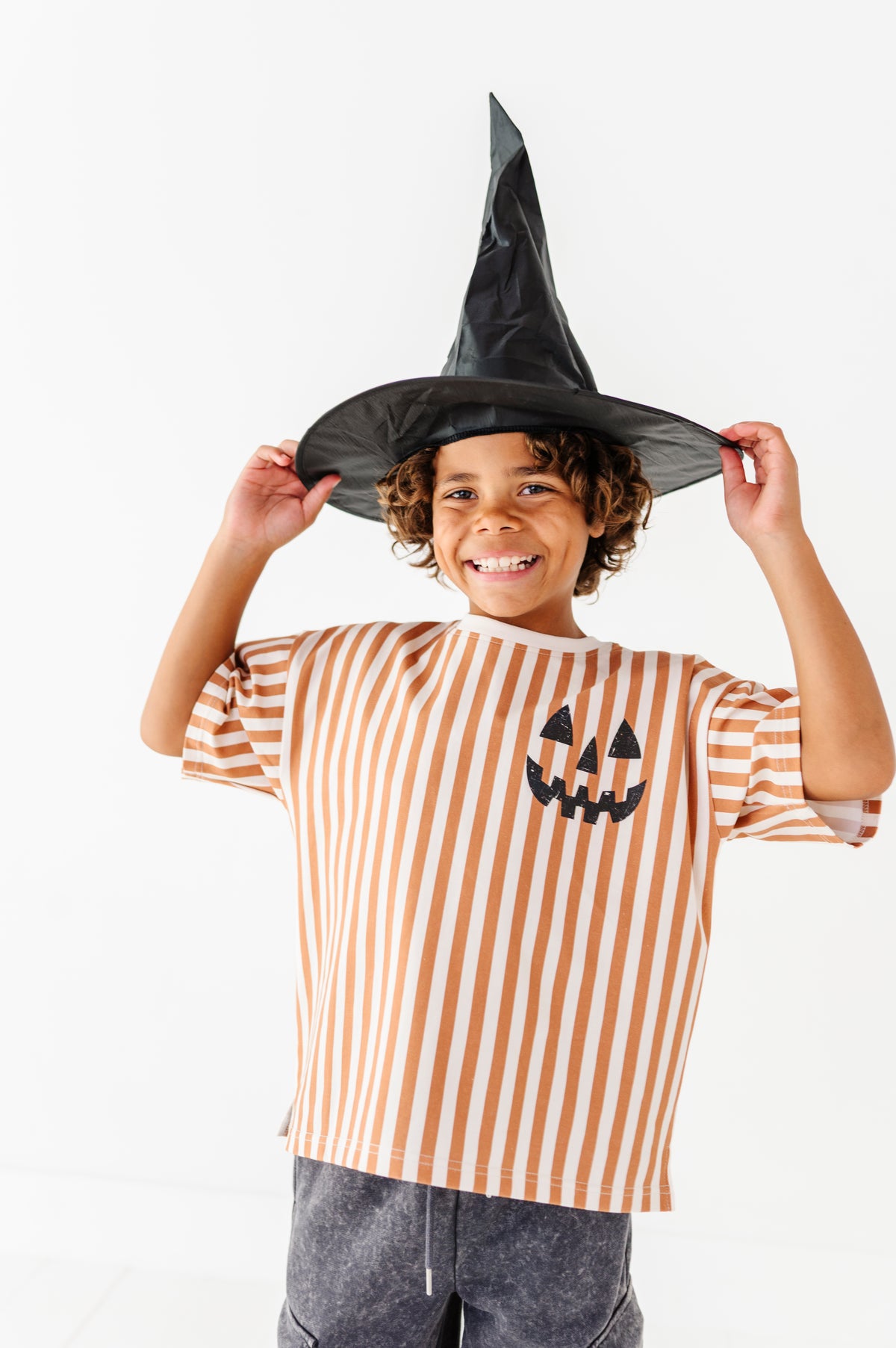 Jack-O-Lantern | Rust Stripe Boxy Tee
