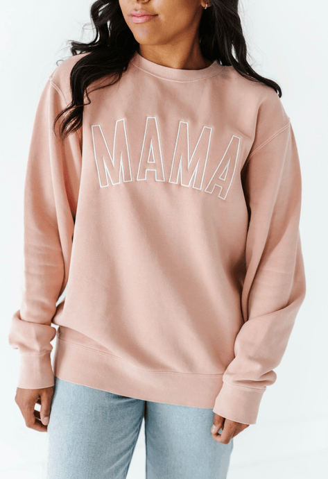 BLUSH 'MAMA' | Embroidered Sweatshirt