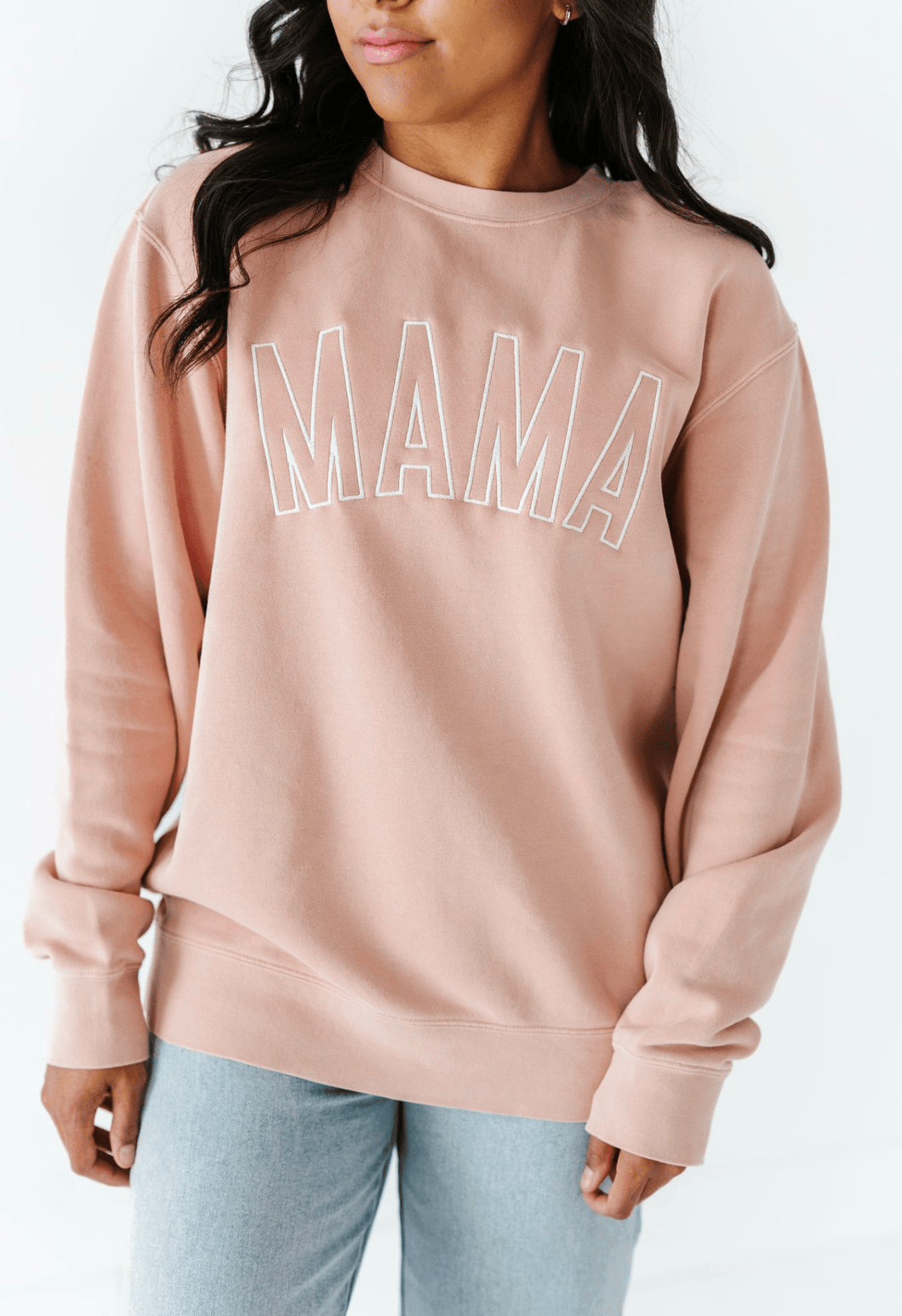 BLUSH 'MAMA' | Embroidered Sweatshirt