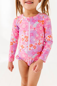 Neon Floral: ONE-PIECE Rashguard