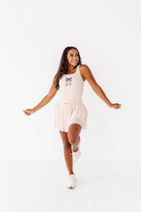 Pumpkin Bow TAN | ADULT TANK
