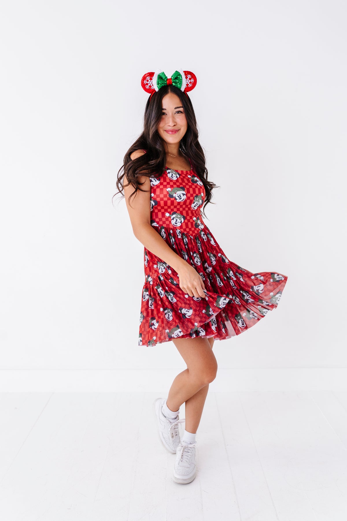 Minnie's Holly Check | ADULT Mesh Dress