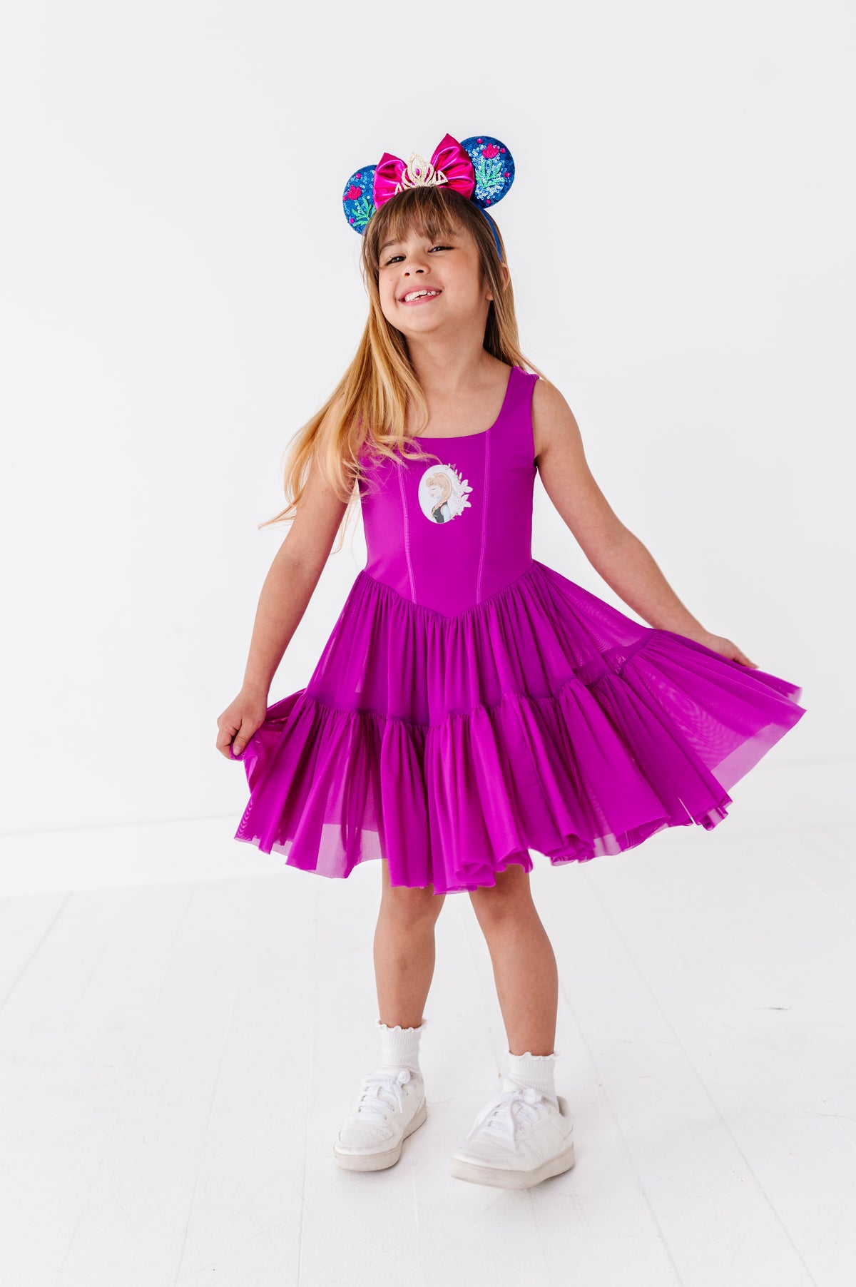 Ana (KIDS) | Raspberry Mesh DRESS