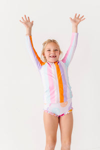 Summer Stripes: RASHGUARD ZIP-UP *SHIRT ONLY!*