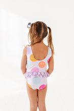 Load image into Gallery viewer, Smilies + Check: Ruffle Skirt ONE-PIECE