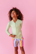 Load image into Gallery viewer, Lemon-Lime | ZIP RASH SHIRT