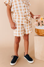 Honey Gingham | BOYS LINEN SET