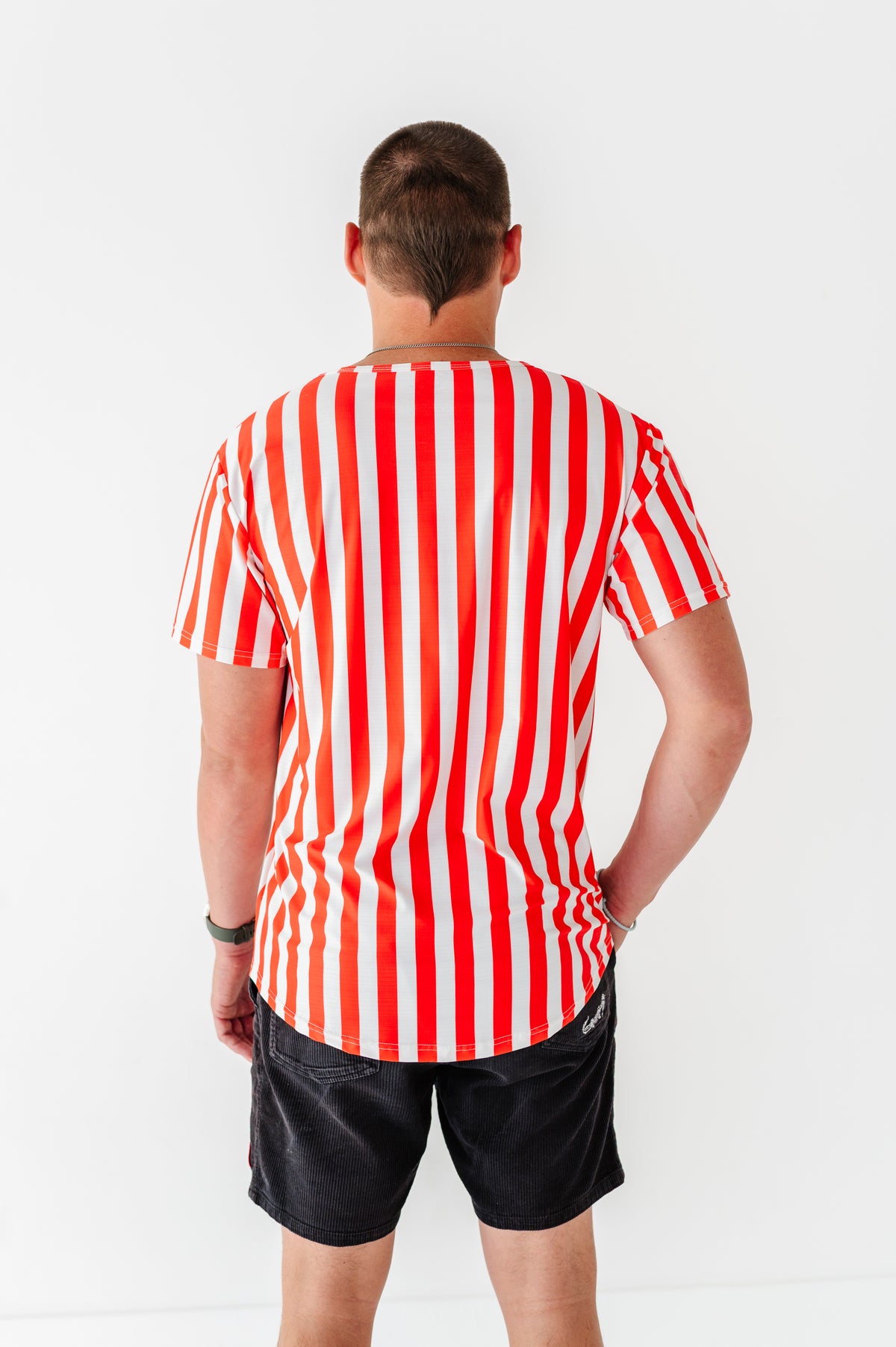 Mickey Pocket (RED STRIPES) | ADULT TEE