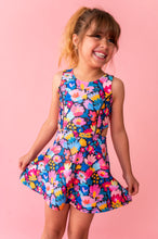 Load image into Gallery viewer, Electric Bloom | Open Sides Active Dress (with shorts!)