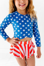 Load image into Gallery viewer, Stars + Stripes | Rashguard Skirted 2-Piece