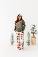 Load image into Gallery viewer, RED BOW (GREEN SHIRT) | Adult Long Sleeve Tee