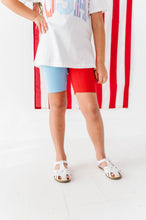 Load image into Gallery viewer, Girly USA | Colorblock SET (Side-Split Tee + Rib Biker Shorts included!)