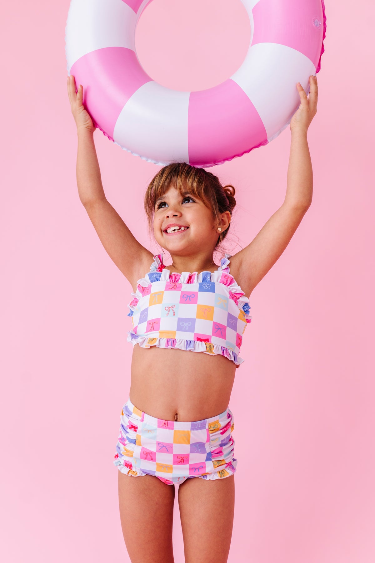Confetti Check Bows | BANDEAU RUFFLE 2-PIECE