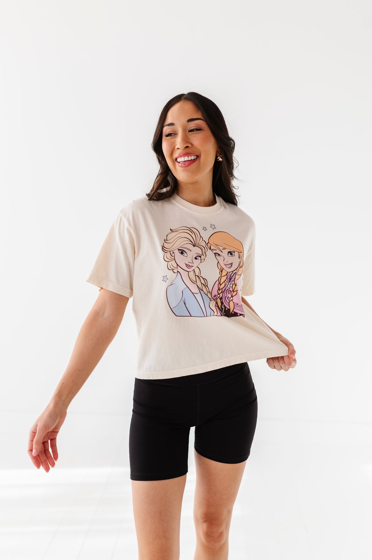 ICE SISTERS CROPPED | CREAM ADULT TEE
