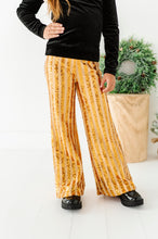 Load image into Gallery viewer, Gold Sequin Stripe | Wide-Leg Pants