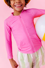 Load image into Gallery viewer, Popsicle Pink | ZIP RASHGUARD SHIRT