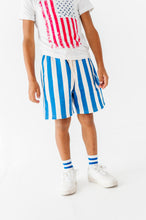 Load image into Gallery viewer, BLUE Spangled Stripes | BOY SHORTS