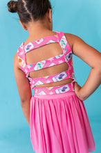 Load image into Gallery viewer, Hot Pink Girly Pop | Strappy Back Tank SET