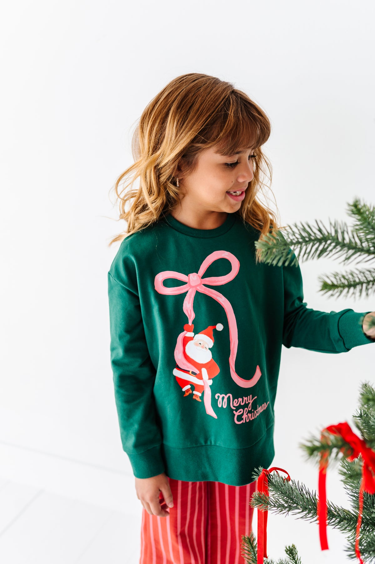Santa's Pink Bow | Side Split Sweatshirt