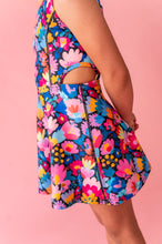 Load image into Gallery viewer, Electric Bloom | Open Sides Active Dress (with shorts!)