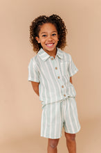 Load image into Gallery viewer, Mint Bay Stripes | BOYS LINEN SET