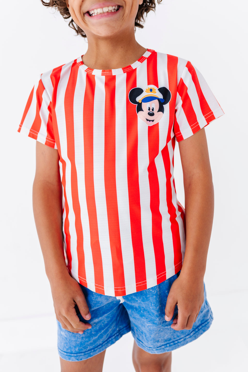 Mickey Pocket (RED Stripes) | KIDS TEE