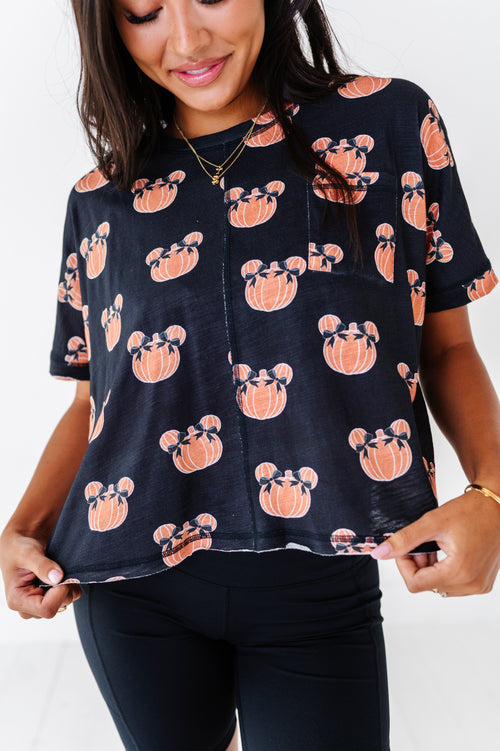 BLACK Piggy Pumpkins | ADULT Boxy Crop