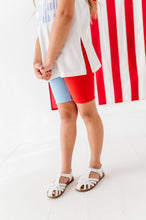 Load image into Gallery viewer, Girly USA | Colorblock SET (Side-Split Tee + Rib Biker Shorts included!)