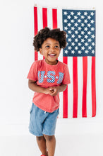 Load image into Gallery viewer, Red ‘USA’ Check | BOYS Tee