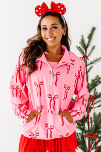 Mouse Bows PINK | (ADULT) 1/4th Zip