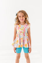 Summer Floral | Double Ruffle Peplum