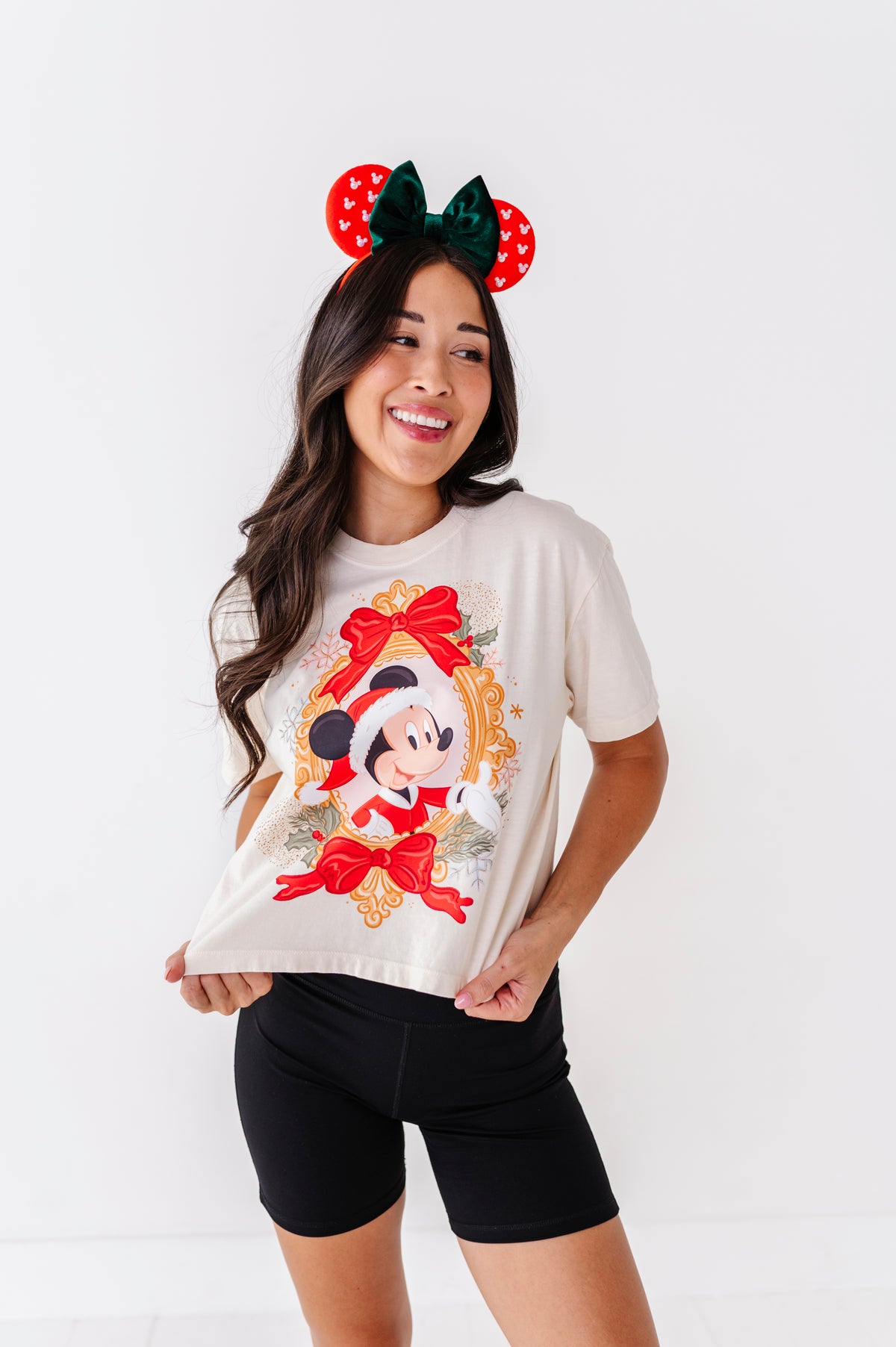 Mickey Bow Frame | ADULT Cream *BOTH CROP + FULL LENGTH HERE!*