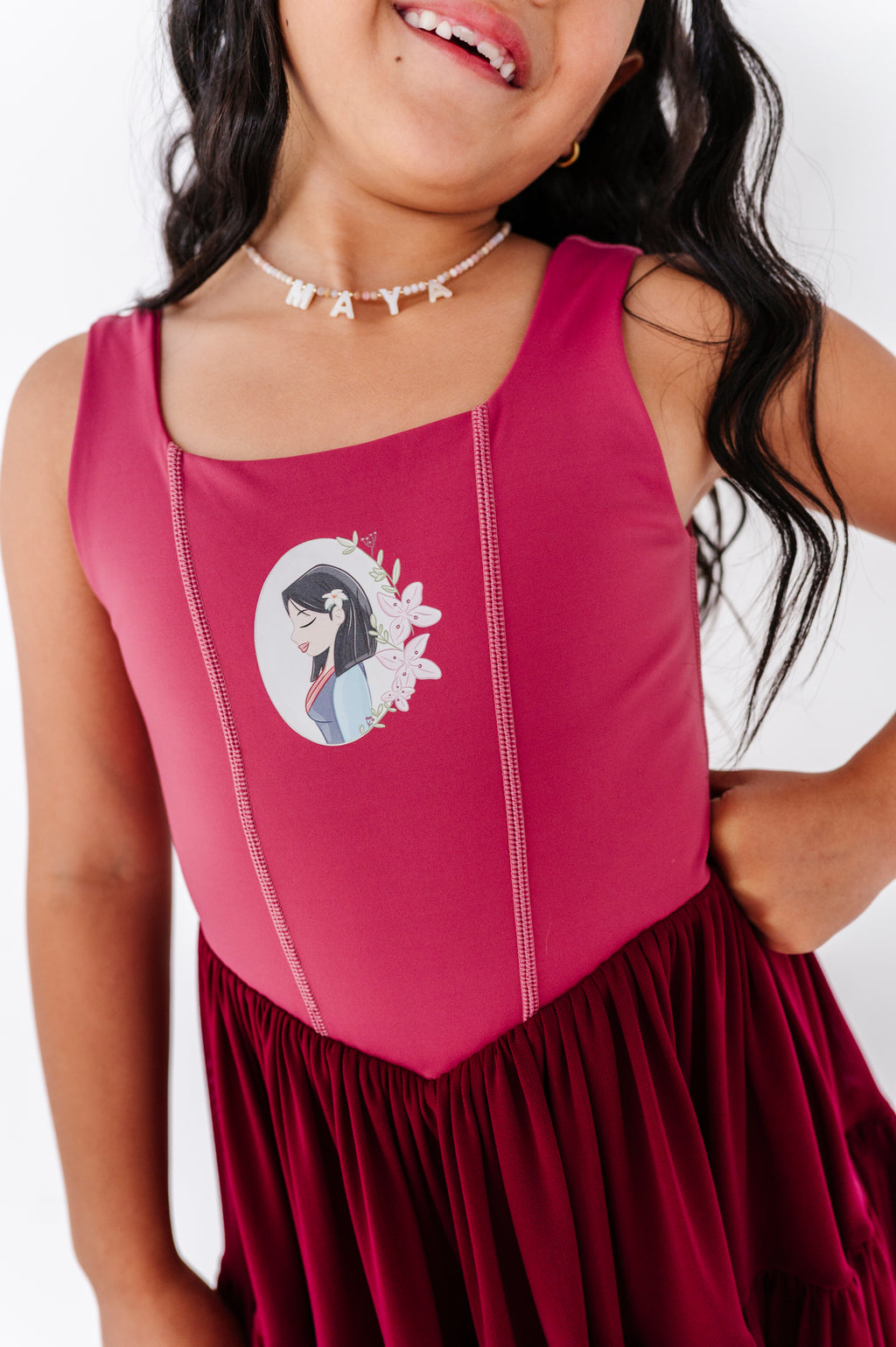 Mulan (KIDS) | Wine Mesh DRESS
