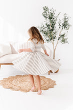 Load image into Gallery viewer, Cream + Grey Stripe Pocket DRESS (12/18 + 4T ONLY left)