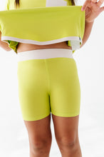 Load image into Gallery viewer, Lime Wedge | Mini Dress + Biker Shorts RIB Set