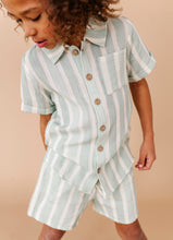 Load image into Gallery viewer, Mint Bay Stripes | BOYS LINEN SET