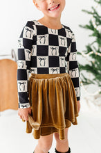Load image into Gallery viewer, Checkered Bow | CROPPED Bow Back Long Sleeve Top