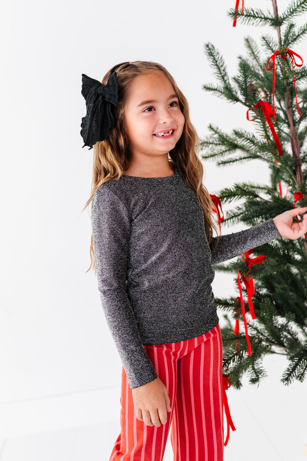 Black Shimmer | Tie-Back Top