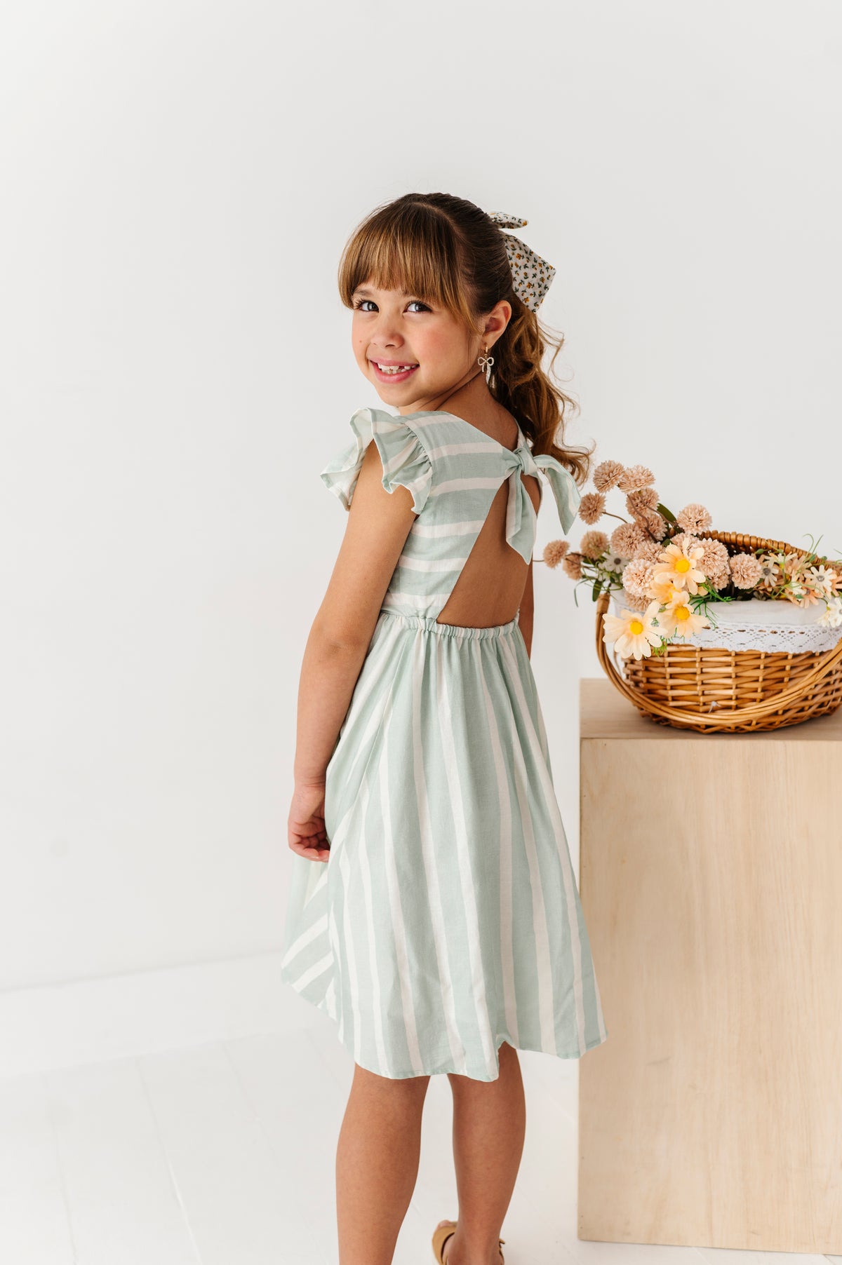 Mint Bay Stripes | TIE-BACK DRESS