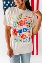 Load image into Gallery viewer, Floral USA | ADULT tees (*CROP + FULL LENGTH HERE)