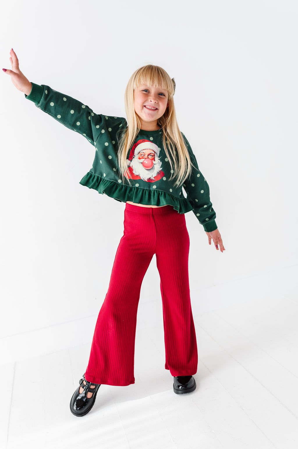Holly Berry | Rib Wide Leg Pants