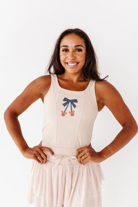 Pumpkin Bow TAN | ADULT TANK