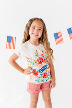 Load image into Gallery viewer, Floral USA | KIDS Cream Tee