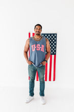 Load image into Gallery viewer, Men’s NAVY ‘USA’ Check Tank