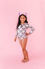Load image into Gallery viewer, Purple Stripe Minnie | ONE-PIECE Rashguard Suit