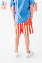 Load image into Gallery viewer, RED Spangled Stripes | BOY SHORTS